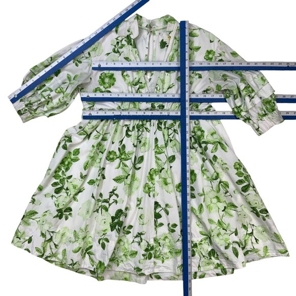 Anthropologie Maeve V-Neck Tunic Mini Dress XS Green Floral - Picture 7 of 16